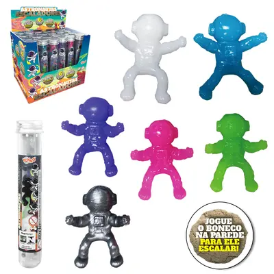 BONECO ASTRONAUTA ESCALADORES COM 6 PECAS NO TUBO DP PLAY