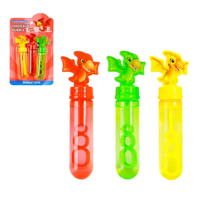 LANCA BOLHA DE SABAO NO TUBO DINOSSAURO DINOSAUR BUBBLE COM 3 PECASS 14CM