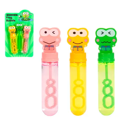 LANCA BOLHA DE SABAO NO TUBO SAPO FROG BUBBLE COM 3 PECAS 14CM