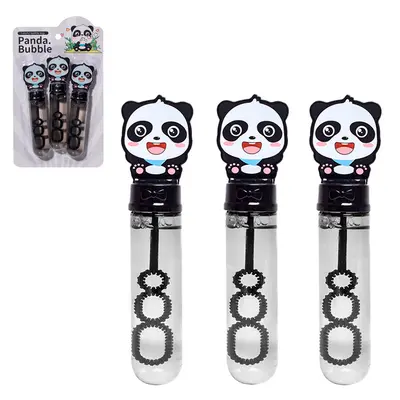 LANCA BOLHA DE SABAO NO TUBO PANDA BUBBLE COM 3 PECAS 14CM
