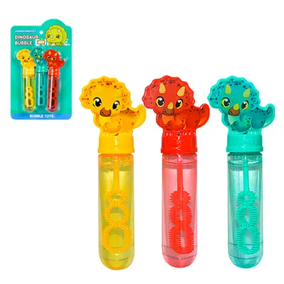 LANCA BOLHA DE SABAO NO TUBO DINOSSAURO DINOSAUR BUBBLE COM 3 PECAS 14CM