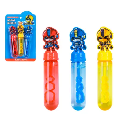 LANCA BOLHA DE SABAO NO TUBO ROBO ROBOT BUBBLE COM 3 PECAS 14CM