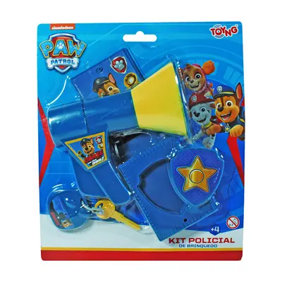 KIT POLICIA PATRULHA CANINA COM MEGA FONE + DISTINTIVO E ACESSORIOS POLICIAL 4 PECAS