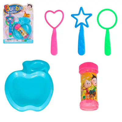 LANCA BOLHA DE SABAO FORMAS COM PRATO BUBBLE GAME COM 5 PECAS