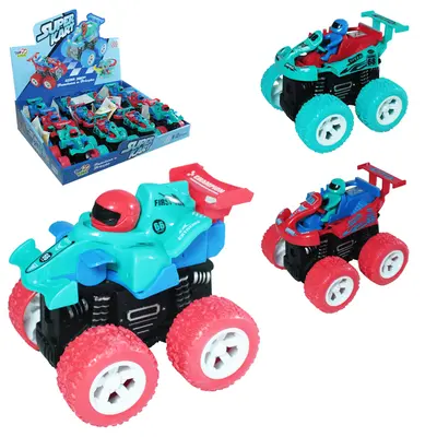 CARRO MALUCO CAMBALHOTA A FRICCAO SUPER KART 4X4 360º TOP KIDS DP PLAY