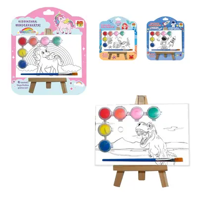 QUADRO COM SUPORTE PARA PINTURA COM 2 TELAS + 6 TINTAS E PINCEL