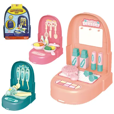 KIT MEDICO / SALAO DE BELEZA / COZINHA CHEF INFANTIL COM ACESSORIOS 8 / 9 / 14 PECAS NA MALETA