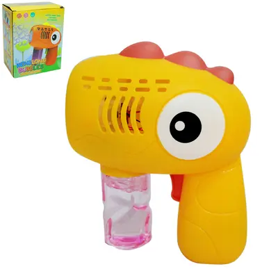 LANCA BOLHA DE SABAO PISTOLA DINOSSAURO COM LUZ MENG LONG BUBBLES A PILHA