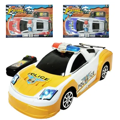 CARRO COM CONTROLE REMOTO COM FIO POLICIA SUPER RACER FUTURE RACING A PILHA