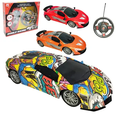 CARRO COM CONTROLE REMOTO SEM FIO WORLD RACING 7 FUNCOES COM LUZ A PILHA