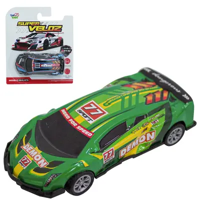 CARRO DE METAL A FRICCAO PULL BACK SUPER VELOZ TOP KIDS CRT
