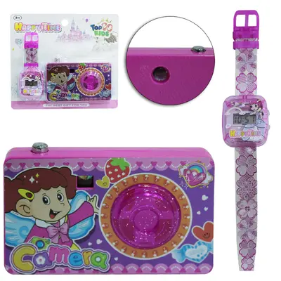 CAMERA FOTOGRAFICA INFANTIL + RELOGIO DE PULSO A BATERIA HAPPY TIME TOP KIDS
