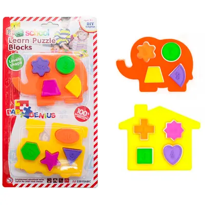 BRINQUEDO DE ENCAIXE DIDATICO EDUCATIVO BABY SCHOOL LEARN PUZZLE BLOCKS COM 10 PECAS