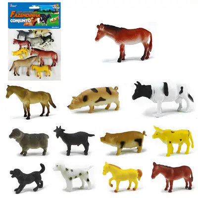 KIT ANIMAL FAZENDA DE PVC FARM SET COM 12 PECAS