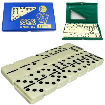 DOMINO TIPO OSSO 45X25X12MM NO ESTOJO DE PLASTICO COLORS