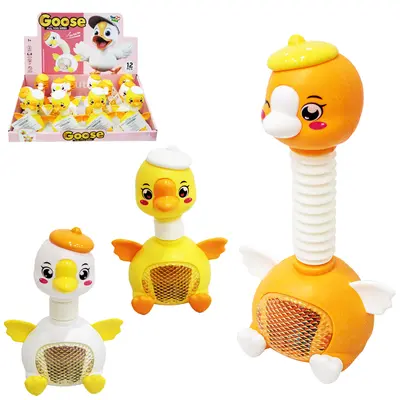 PATO A CORDA PESCOCO ESTICA E VOLTA COM MOLA + LUZ TOP KIDS 13,5X10X7CM DP PLAY