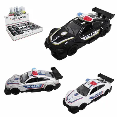 CARRO DE METAL A FRICCAO PULL BACK POLICIA FAST RACER ALLOY MODEL DP PLAY