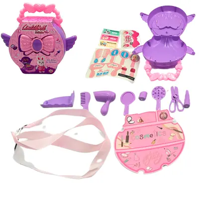 KIT BELEZA INFANTIL COM PULSEIRA + PENTE E ACESSORIOS LINDA BELL 8 PECAS NA BOLSA