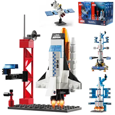 BLOCOS DE MONTAR INBLOX SATELITE / NAVE / SONDA / FOGUETE (TODOS FORMA ESTACAO ESPACIAL) TLEG DP PLAY