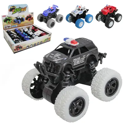 CARRO MALUCO CAMBALHOTA POLICIA A FRICCAO SPORTS 4WD POWER 4X4 BIG WHEEL DP PLAY