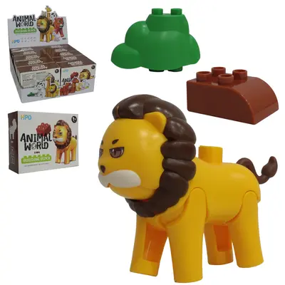 BLOCOS DE MONTAR ANIMAL WORLD LEAO BUILDING BLOCK 3 PECAS DP PLAY