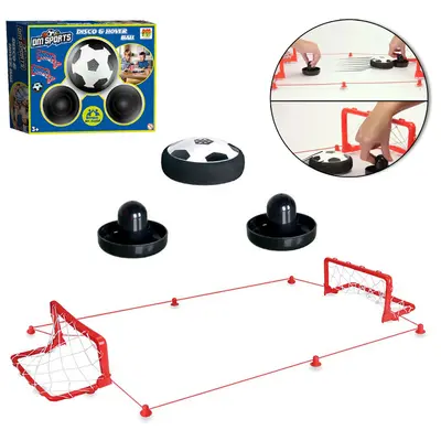 JOGO FUTEBOL AERO GAME COM REBATEDORES + DISCO BALL BOLA FLUTUANTE DM SPORTS A PILHA 33 PECAS