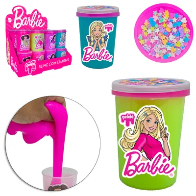 GELEINHA SLIME COM CHARMS / GELELE BARBIE 180G NO POTE DP PLAY