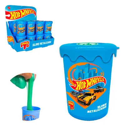 GELEINHA SLIME METALIZADO / GELELE HOT WHEELS 180G NO POTE DP PLAY