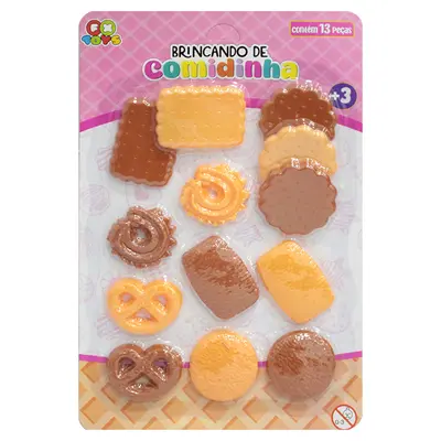 KIT COZINHA INFANTIL BRINCANDO DE COMIDINHA BOLACHAS 13 PECAS