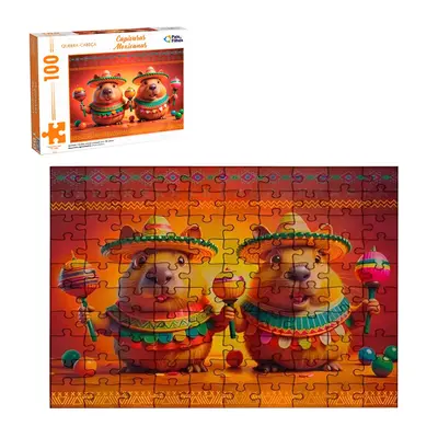 QUEBRA CABECA CAPIVARA MEXICANAS COM 100 PECAS 36,4X27CM