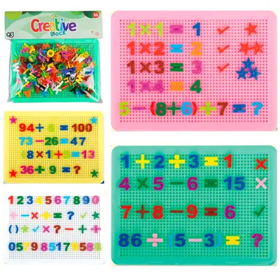 BRINQUEDO EDUCATIVO DE MONTAR ALFABETO / LETRAS E NUMEROS E BASE CREATIVE BLOCK