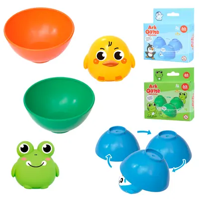 JOGO ADIVINHA PATO / PINGUIM OU SAPO COM 3 TIGELAS ARK GAME