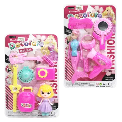 KIT BELEZA INFANTIL COM BONECA FADA / SEREIA + ACESSORIOS DECORATE