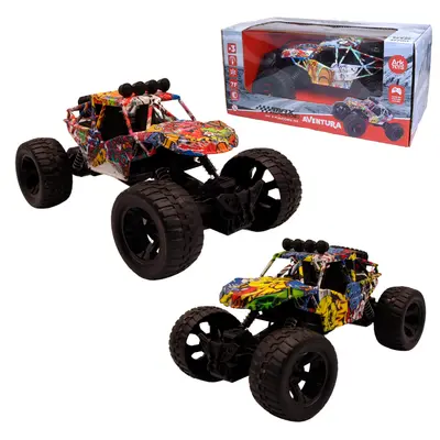 CARRO GRAFITADO COM CONTROLE REMOTO SEM FIO AVENTURA MAX SPEED 7 FUNCOES A PILHA