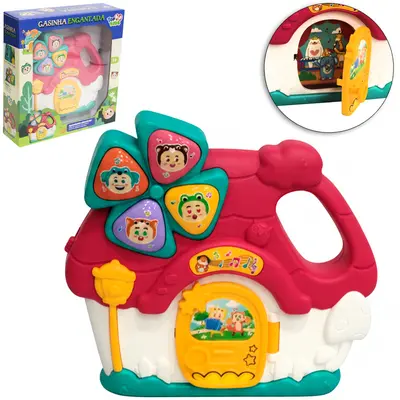 TECLADO / PIANO MUSICAL INFANTIL CASINHA ENCANTADA COM LUZ TOP KIDS A PILHA