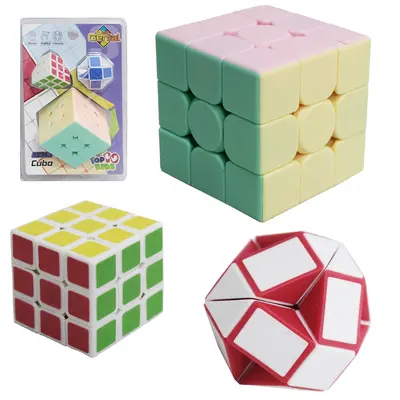 CUBO MAGICO MALUCO GRANDE / PEQUENO GENIAL TOP KIDS COM 3 PECAS 6/4/3CM