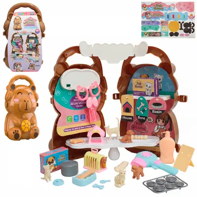 KIT PET COM CACHORRO + CASINHA E ACESSORIOS PET HOME X-CELL 46 PECAS NA MALETA CAPIVARA