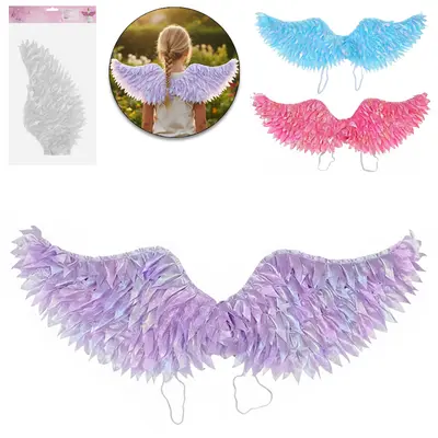 FANTASIA ASA DE ANJO PARA FESTA COM MICRO LED A BATERIA