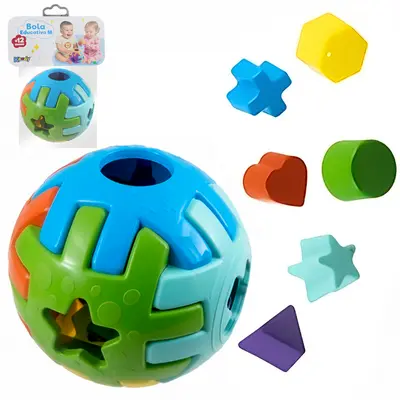 BOLA DE ENCAIXE DIDATICO EDUCATIVO M 14CM DE Ø