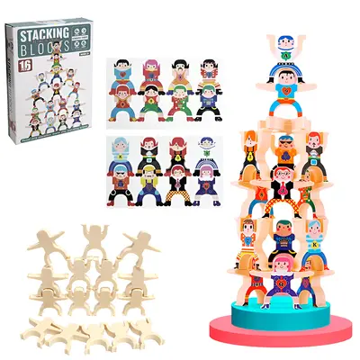 JOGO PALHACOS EQUILIBRISTAS EMPILHAVEL COM 16 PECAS