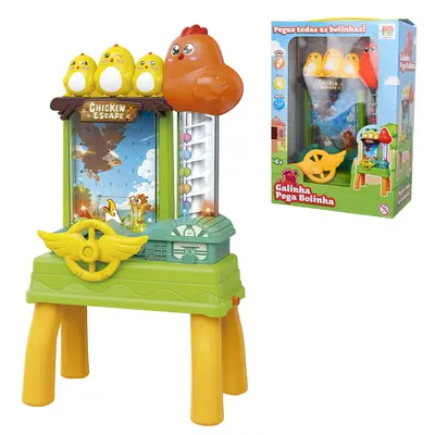 JOGO GALINHA PEGA BOLINHA COM SOM E LUZ A PILHA
