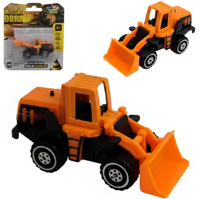 TRATOR PA CARREGADEIRA DE METAL MISSAO OBRA TOP KIDS RODA LIVRE CRT