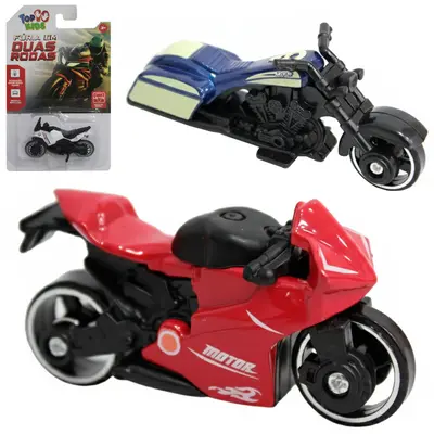 MOTO DE METAL FURIA EM DUAS RODAS TOP KIDS RODA LIVRE CRT