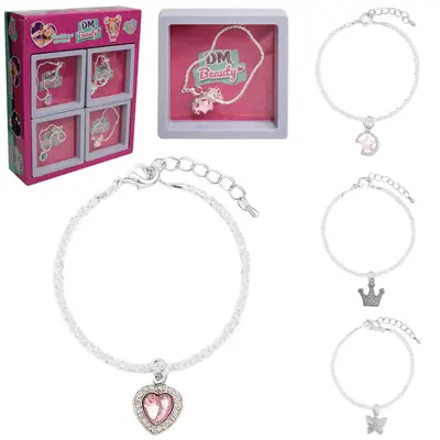 KIT BELEZA / BIJUTERIA INFANTIL PULSEIRA COM PINGENTE DM BEAUTY DP PLAY FLUTUANTE