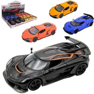 CARRO DE METAL A FRICCAO PULL BACK CORRIDA LENDARIA TOP KIDS 12,5X5,5X3CM DP PLAY