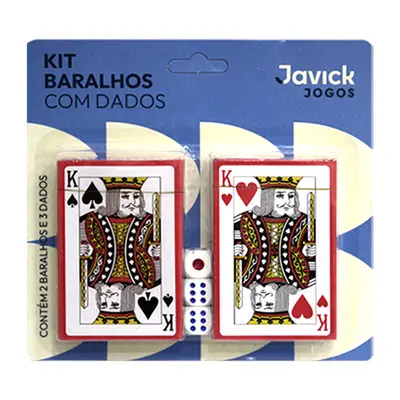 BARALHO DUPLO 108 CARTAS DE PAPEL COM 3 DADOS