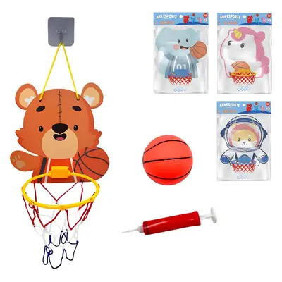 JOGO DE BASQUETE ANIMAIS COM TABELA + ARO + BOLA E BOMBA ARK ESPORTE