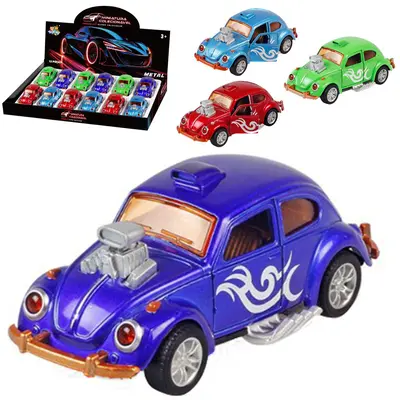 CARRO DE METAL FUSCA A FRICCAO PULL BACK MINIATURA COLECIONAVEL DP PLAY
