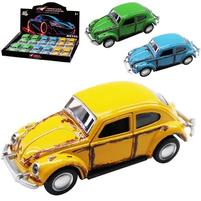 CARRO DE METAL FUSCA A FRICCAO PULL BACK MINIATURA COLECIONAVEL DP PLAY