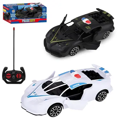 CARRO COM CONTROLE REMOTO SEM FIO POLICIA CITY 7 FUNCOES A PILHA